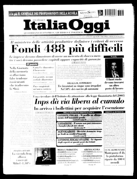 Italia oggi : quotidiano di economia finanza e politica